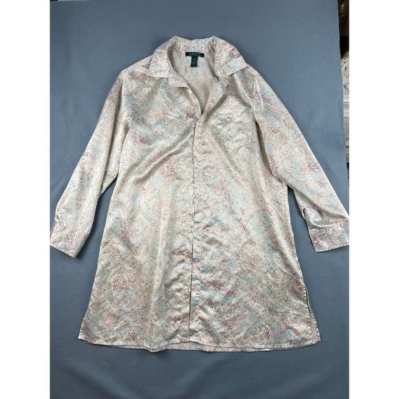 Lauren Ralph Lauren Other - Lauren Ralph Lauren Paisley Nightgown Coquette Grandmacore Satin Pink Blue M